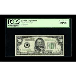 Fr. 2106-B* $50 1934D Federal Reserve Note. PCGS Choice 