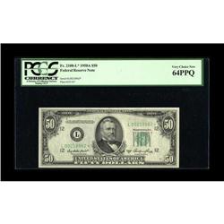 Fr. 2108-L* $50 1950A Federal Reserve Note. PCGS Very C 