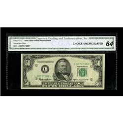 Fr. 2111-L* $50 1950D Federal Reserve Note. CGA Choice 