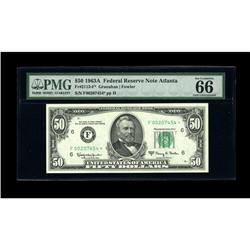 Fr. 2113-F* $50 1963A Federal Reserve Note. PMG Gem Unc 