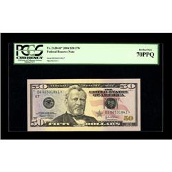Fr. 2128-G* $50 2004 Federal Reserve Note. PCGS Perfect 