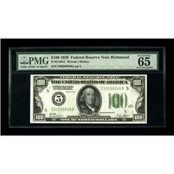 Fr. 2150-E $100 1928 Federal Reserve Note. PMG Gem Unci 
