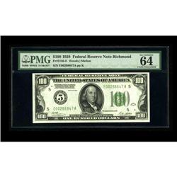 Fr. 2150-E $100 1928 Federal Reserve Note. PMG Choice U 