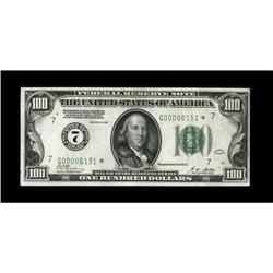 Fr. 2150-G* $100 1928 Federal Reserve Note. Extremely F 