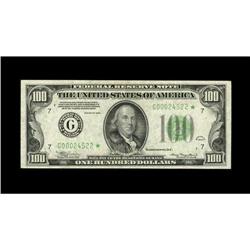 Fr. 2152-G* $100 1934 Federal Reserve Note. Extremely F 