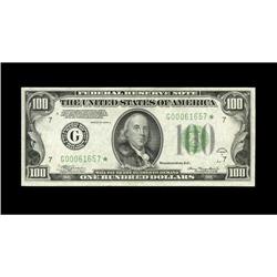 Fr. 2153-G* $100 1934A Mule Federal Reserve Note. Choic 