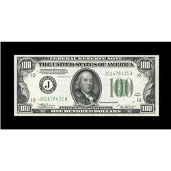 Fr. 2154-J $100 1934B Mule Federal Reserve Note. Gem Cr 