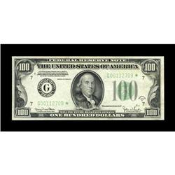 Fr. 2156-G* $100 1934D Federal Reserve Note. Choice Cri 