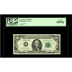 Fr. 2164-G* $100 1969 Federal Reserve Note. PCGS Gem Ne 