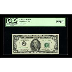 Fr. 2167-G* $100 1974 Federal Reserve Note. PCGS Superb 