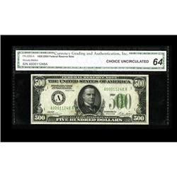 Fr. 2200-A $500 1928 Federal Reserve Note. CGA Choice U 