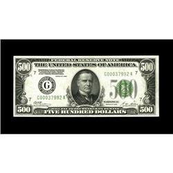 Fr. 2200-G $500 1928 Federal Reserve Note. Choice Crisp 