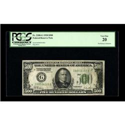 Fr. 2200-G $500 1928 Federal Reserve Note. PCGS Very Fi 