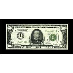 Fr. 2200-I $500 1928 Federal Reserve Note. About Uncirc 