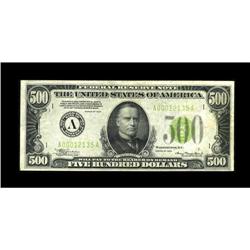 Fr. 2201-A $500 1934 Light Green Seal Federal Reserve N 