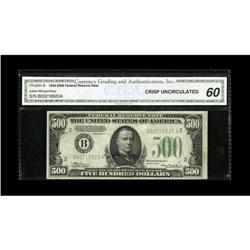 Fr. 2201-B $500 1934 Federal Reserve Note. CGA Crisp Un 