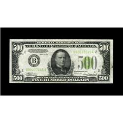 Fr. 2201-B $500 1934 Light Green Seal Federal Reserve N 