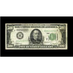 Fr. 2201-B $500 1934 Federal Reserve Note. Very Fine-Ex 