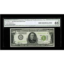 Fr. 2201-D $500 1934 Federal Reserve Note. CGA Gem Unci 