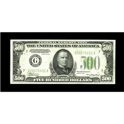 Fr. 2201-G $500 1934 Federal Reserve Note. About Uncirc 