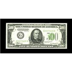 Fr. 2201-G $500 Light Green Seal 1934 Federal Reserve N 