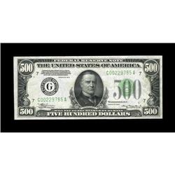 Fr. 2201-G $500 1934 Federal Reserve Note. Extremely Fi 
