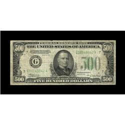 Fr. 2201-G $500 1934 Federal Reserve Note. Very Fine.An 