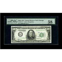 Fr. 2201-G* $500 1934 Federal Reserve Note. PMG Choice 