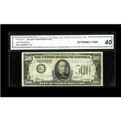 Fr. 2201-G* $500 1934 Federal Reserve Note. CGA Extreme 