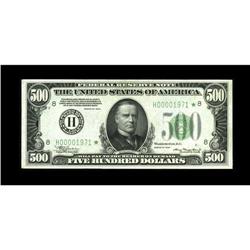 Fr. 2201-H* $500 1934 Federal Reserve Note. Choice Cris 