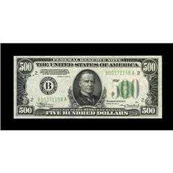 Fr. 2201-B $500 1934 Federal Reserve Note. Choice About 