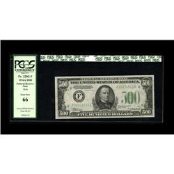 Fr. 2202-F $500 1934A Mule Federal Reserve Note. PCGS G 