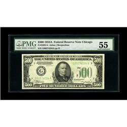 Fr. 2202-G $500 1934A Federal Reserve Note. PMG About U 
