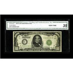 Fr. 2210-C* $1000 1928 Federal Reserve Note. CGA Very F 