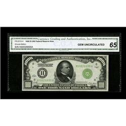 Fr. 2210-H $1000 1928 Federal Reserve Note. CGA Gem Unc 