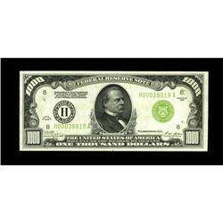 Fr. 2210-H $1000 1928 Light Green Seal Federal Reserve 