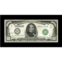 Fr. 2210-H $1000 1928 Federal Reserve Note. About Uncir 
