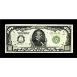 Fr. 2210-I $1000 1928 Federal Reserve Note. About Uncir 
