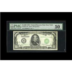 Fr. 2211-B* $1000 1934 Federal Reserve Note. PMG About 