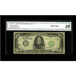 Fr. 2211-D* $1000 1934 Federal Reserve Note. CGA Very F 