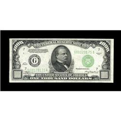 Fr. 2211-G $1000 1934 Federal Reserve Note. Choice Cris 