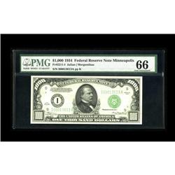 Fr. 2211-I $1000 1934 Federal Reserve Note. PMG Gem Unc 