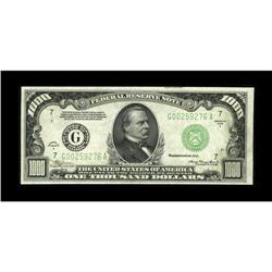 Fr. 2212-G $1000 1934A Federal Reserve Note. Choice Cri 