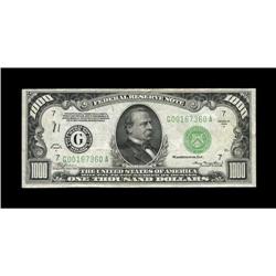 Fr. 2212-G $1000 1934A Federal Reserve Note. Extremely 