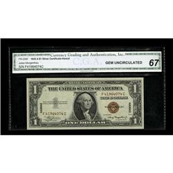 Fr. 2300 $1 1935A Hawaii Silver Certificate. CGA Gem Un 