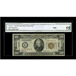 Fr. 2304* $20 1934 Hawaii Federal Reserve Note. CGA Fin 