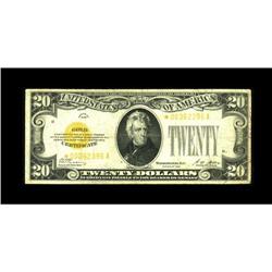 Fr. 2402* $20 1928 Gold Certificate. Fine.This $20 Gold 