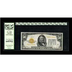 Fr. 2404 $50 1928 Gold Certificate. PCGS Very Choice Ne 