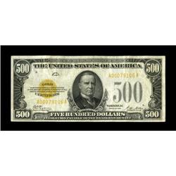 Fr. 2407 $500 1928 Gold Certificate. Very Fine.This exa 