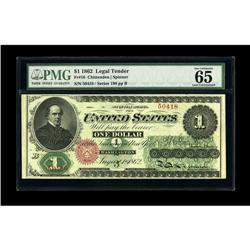 Fr. 16 $1 1862 Legal Tender PMG Gem Uncirculated 65 EPQ 